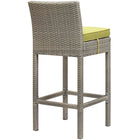 Modway Conduit Outdoor Patio Wicker Rattan Bar Stool - Light Gray Peridot-Synthetic PE Rattan Weave