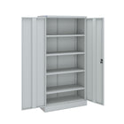 Ceha Canada RTA Metal Storage Cabinet - 36" W x 77" H - Light Grey-SECURE 2-POINT LOCKING SYSTEM: Keep your belongings safe with a reliable locking mechanism, paired with a fixed handle for easy operation