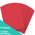 JAM Paper Full Page Labels, 8.5 x 11 Sticker Paper, AstroBrights Re-Entry Red, 2 sets of 5 (337628603g)-Red