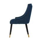 Manhattan Comfort Eda 22.83" Modern Velvet Upholstered Dining Chair - Midnight Blue - Set of 2-Inner Seat Depth: 18.31 in. Seat Height: 19.69 in. Inner Seat Width: 17.91 in