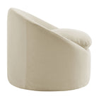 Modway Sadie Slipcovered Linen-Blend Round Accent Chair - Linen-Rubberwood Legs With Floor Glides