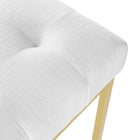 Modway Privy Gold Stainless Steel Upholstered Fabric Dining Accent Chair - Gold/White-8