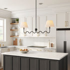 Modway Wave Squiggle 2-Arm Pendant Light - Black-Hardwired Construction