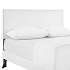 Modway Macie Vinyl Full Platform Bed with Round Splayed Legs - White-Non-Marking Foot Glides