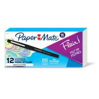 Paper Mate Flair Felt-Tip Pens – 0.7mm – Black – 12 Pack-Great for editing documents and papers