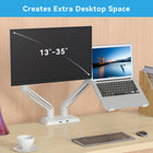 ShoppingAll Heavy Duty 2-in-1 Dual Monitor and Laptop Mount for 13-35" Screens and 12-17" Laptops - White-Two USB 3.0 ports for convenient charging