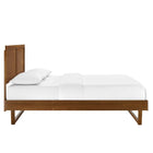 Modway Marlee Wood Twin Platform Bed with Angular Frame - Walnut-Rubberwood Legs