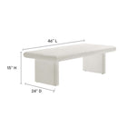 Modway Relic Concrete Textured Coffee Table - White-Textured Cement Finish
