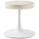 Modway Lippa Vegan Leather Round Stool - Stone-Faux Leather Seat