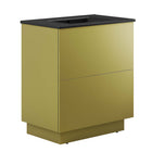 Modway Quantum 30" Bathroom Vanity - Black/Gold-Modern Bathroom Vanity