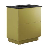 Modway Quantum 30" Bathroom Vanity - Black/Gold-Modern Bathroom Vanity