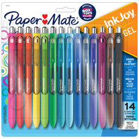 Paper Mate InkJoy Gel Pens - 0.7mm - Assorted - 14 Pack-Gel pens with ink that dries 3X faster for reduced smearing