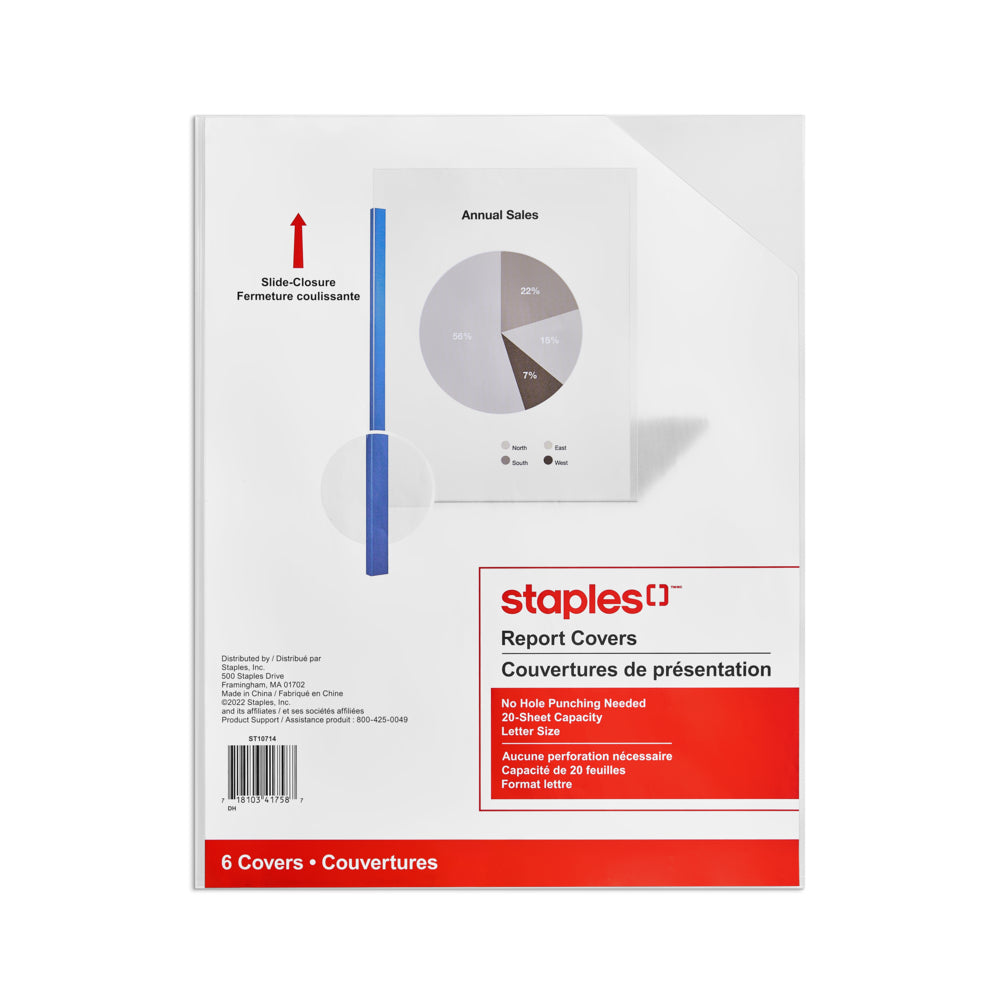 Staples Slide-Grip Report Cover - 6 Pack | staples.ca