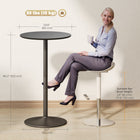 HOMCOM Round Bar Table with Non-Slip Base for 2 - Black-Painted tabletop and smooth edges offer a sleek look