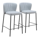 Zuo Linz Counter Stool - Grey - Set of 2-Plush and durable faux leather fabric