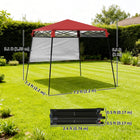 Outsunny 7 ft W x 7 ft L Garden Foldable Pop Up Gazebo Tent - Red & Black-Side wall can be fixed by hook & loop