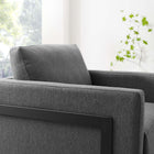 Modway Posse Upholstered Fabric Accent Chair - Black Charcoal-Durable Fabric