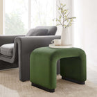 Modway Koda Performance Velvet Waterfall Stool - Black/Moss Green-Stain-Resistant Fabric
