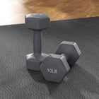 Soozier Hexagonal Dumbbells - Set of 2-Plastic coating shields floors from damage