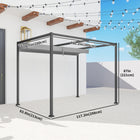 Outsunny Patio Pergola with Retractable Canopy - 10' x 7' - Grey-Great for porch, pergola, patio, gazebo or any outdoor spaces 