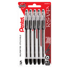 Pentel R.S.V.P. Ballpoint Pens - 0.7mm - Black - 5 Pack-Ergonomically designed Rubber Comfort Zone grip