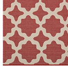 Modway Cerelia Moroccan Trellis Indoor/Outdoor Area Rug - 5 ft W x 8 ft L - Red/Beige-100% Soft Polypropylene