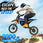Gyrocopters DX1 Electric Dirt Bike for Adults - Speed upto 65 kmph - PAS Range upto 83 km - Peak 3000W - 14" - Blue-Blaze new trails further than ever with a high-capacity 20.8 Ah battery guarded by a multi-layered, intelligent BMS safety and 83 KM of Trail Range