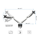 ShoppingAll Adjustable Dual Gas Spring Arm Monitor Desk Mount Stand - White-This fully adjustable desk mount can be fixed by C-clamp or grommet installation on any working surface