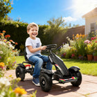 Aosom Kids Pedal Go Kart with Adjustable Seat and Rubber Wheels - Black-Seat Dimension: 13.8" W x 11" D x 12" H (35 x 28 x 30.5 cm) 