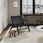Manhattan Comfort Maintenon 25.79" Industry Chic Faux Leather Upholstered Accent Chair - Black-Legs Made of Solid American Ashwood for Fashion and Durability