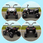 Qaba 12V Battery Powered Quad Kids ATV with Four Wheels Spring Suspension - White-Colour: White 