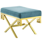 Modway Rove Velvet Performance Velvet Bench - Sea Blue-Modern Bedroom or Living Room Bench