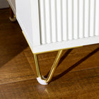 HOMCOM Nightstand with Metal Legs- White-Equipped with anti-slip foot pads to protect your floors