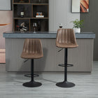 HOMCOM Microfiber Retro Tub Bar Stools with Metal Frame and Footrest - Brown - 2 Pack-Foam-filled seats upholstered with a leathaire cloth
