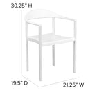 Flash Furniture HERCULES Plastic Cafe Stack Chair - White-Stack Quantity: 5