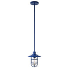 Hudson&Canal Bay 8.25" Wide Lantern Pendant with Glass/Metal Shade - Blue/Clear-Paired with a clear globe glass and metal shade