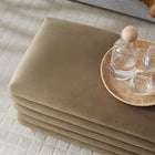 Modway Mezzo Upholstered Performance Velvet Storage Bench - Taupe-Stay-Open Hinge
