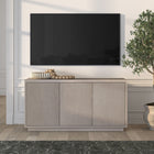 Hudson&Canal Hanson Rectangular Fluted TV Stand for TV's up to 55" - Alder White-Base, top, and shelves are crafted of sturdy MDF in an Alder White finish