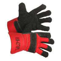Forcefield "Big Nikita" Pile-Lined Split Leather Work Glove - Black/Red - 2 Pack-General purpose, Winter, leather, acrylic