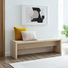 Modway Mirella 62" Faux Travertine Long Bench - Travertine-Middle Apron