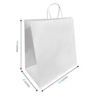 Reliabag Paper Bags - Twist Handles - 14" W x 8" D x 14" H - White - 100 Pack-Re-enforced Twisted Twine Handles