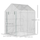 Outsunny Walk-in Greenhouse for Outdoor - 56" x 56" - The metal shelves provide ample room for plant storage
 
