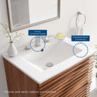 Modway Cayman 24" Bathroom Sink - White-8-Inch Centerset Faucet Holes