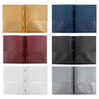 JAM Paper Plastic 2 Pocket POP Durable Folders with Metal Fastener Clasps - Assorted Professional Colours - 6 Pack-Size: 9.5 x 11.5 inches | Easily fits 8.5" x 11" documents