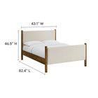 Modway Maven Full Size Fabric Upholstered Platform Bed - Ivory Walnut-8