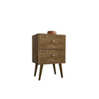 Manhattan Comfort Liberty 2.0 Nightstand, Rustic Brown (204AMC9)-Modern Nightstand for Bedroom or Living Room use.