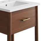Modway Zaire 18" Bathroom Vanity - Walnut/White-Assembly Required