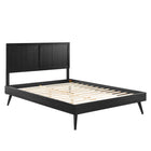 Modway Alana Wood Full Platform Bed with Splayed Legs - Black-Full Platform Bed Frame