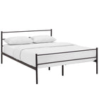 Modway Alina Platform Queen Bed Frame - Brown-Powder Coated Sturdy Steel Frame