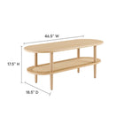 Modway Torus Oval Coffee Table - Oak-Wood Grain Laminate